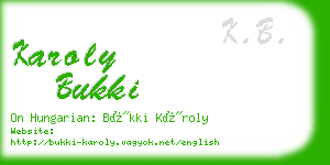 karoly bukki business card